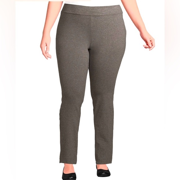 Lands' End Pants - Land’s End Tan Brown Starfish Slim Leg Yoga Pants - Plus Size 3XL